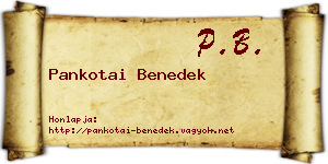 Pankotai Benedek névjegykártya